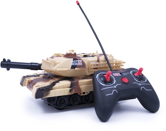 Zoem – RC Speelgoed Tank met balletjes 1:16 - Zand kleur – Afstand bestuurbaar