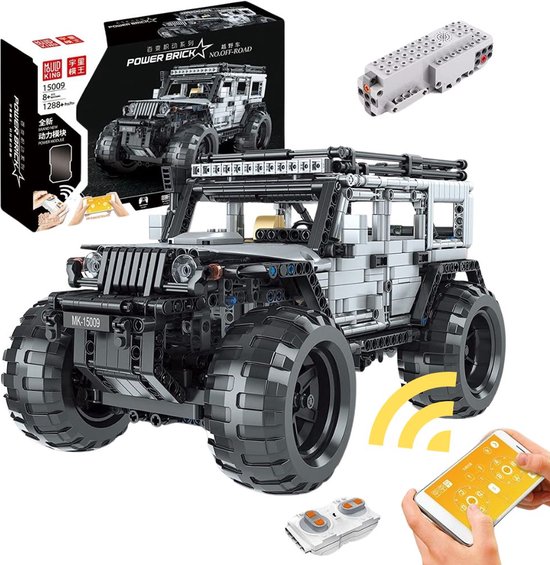 Mould King - Technic Terreinwagen Truck rc auto | City speed champions adventure | Creator classic motor kraan bouwpakket | Technische speelgoed ideas voor expert volwassenen & kinderen | 1288 bouwstenen modelbouw (compatibel met lego of mega bloks)