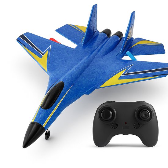 Niba® HW-33 RC vliegtuig Met Afstandsbediening - Straaljager Blauw - TIKTOK - Drones - 2026 Vliegtuigen - Ready To FLY - Op Afstand Bestuurbaar - Speelgoed Volwassenen - Oplaadbaar - MAX 50 KM/U !!