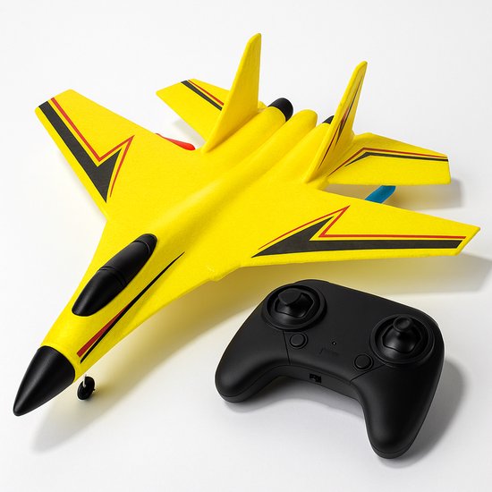 Niba® HW-33 RC vliegtuig Met Afstandsbediening - Straaljager Geel - TIKTOK - Drones - 2026 Vliegtuigen - Ready To FLY - Op Afstand Bestuurbaar - Speelgoed Volwassenen - Oplaadbaar - MAX 50 KM/U !!
