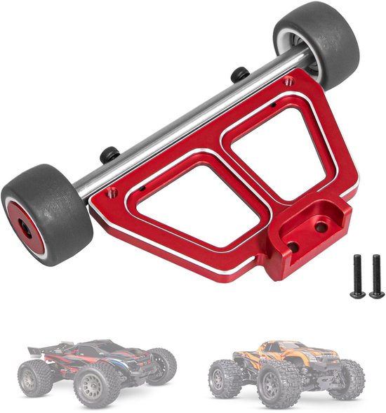 Aluminium Wheelie Bar Set voor 1/16 Traxxas Monster Truck - Rood