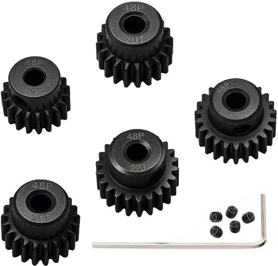 5 Pack 48P Pinion Sprocket Sets - Voor RC auto met 19T tot 23T