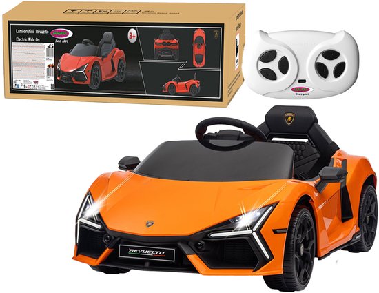 Jamara Elektrische Kinderauto - Auto - 461887 Elektrische Kinderauto Ride-on - Lamborghini Revuelto - Oranje - Ouderbediening - 12,6 V Lithium Accu Accu voertuig - Oranje - Kinder Speelgoed