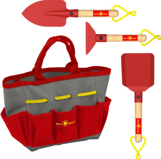 Red Toolbox Speelgoedgereedschapskoffer - Wolf Garten Kinder Speelgoed – 4-delige tuingereedschapset met tuintas RC Model Kant en Klaar