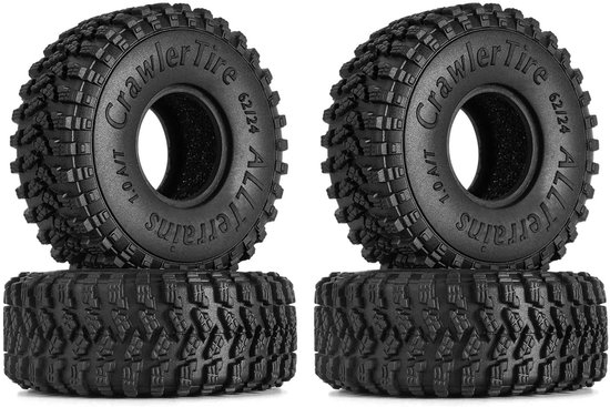 4 Stuks Rubber Banden voor RC Crawler Auto - 1.0 Inch
