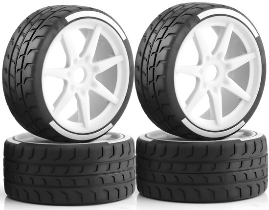 RC On Road Rally Banden en Nylon Wielen - Upgrade voor 1/7 en 1/8 schaal