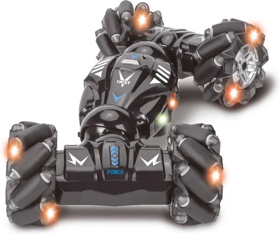 YAR - RC Stuntauto met Handbesturing – Gebarenbesturing – LED Verlichting – Oplaadbaar – Offroad Op Afstand Bestuurbare Auto – Zwart