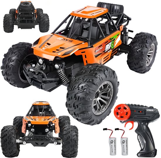 RC Auto 1:16 - Metalen Bestuurbare Auto met 2,4GHz Afstandsbediening - Offroad Speelgoedauto met Antislipbanden en 15 km/u Snelheid - Voor Kinderen Binnen en Buiten