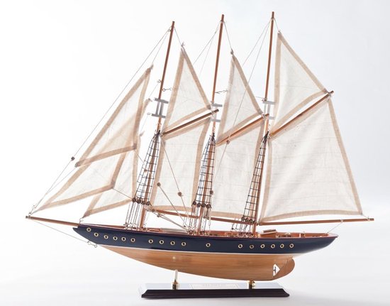 Atlantische zeilschip zeiljacht model schip hout staand model maritieme decoratie (lengte ca. 60 cm)
