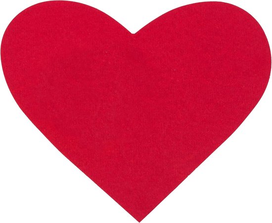 8,5 x 9,5 cm X014 verpakking met 25 rode harten van karton, 285 g, rood