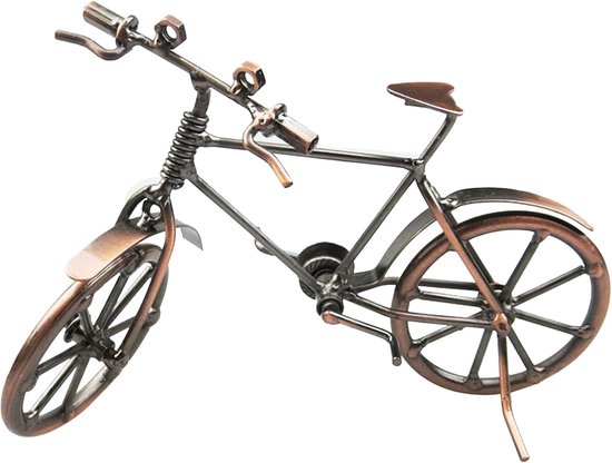 1 stuks vintage fietsmodel, mini-fiets van metaal, vintage metalen sculptuur, decoratie fiets, unieke artistieke decoratie, handgemaakt, vintage
