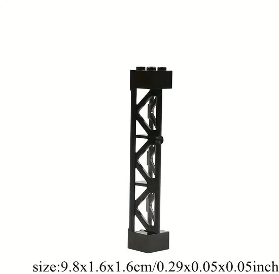 4 Stuks High-Tech Bouwonderdelen - Compatibel Met Lego - 2210 Framekolom - Zwart