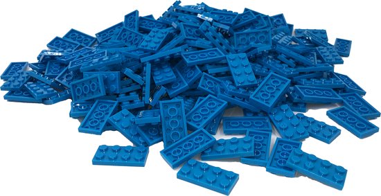 100 Bouwstenen 2x4 plate | Hemelsblauw | Compatibel met Lego Classic | Keuze uit vele kleuren | SmallBricks