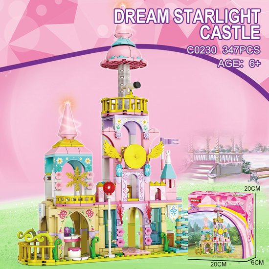 Dream Starlight Castle bouwset - Prinsessen Kasteel Bouwset - Speelgoed voor Meisjes - 3D Bouwblokken - Educatieve STEM Set - Compatibel met LEGO - 347 Stuks