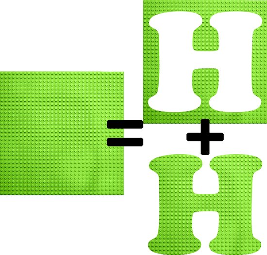 Bouwplaat / Grondplaat - Uitgesneden letters & cijfers: H - Kleur: GROEN - Geschikt voor LEGO - city stenen 32 x 32 noppen - bouwplaat groot city classic technic - cadeau - speelgoed