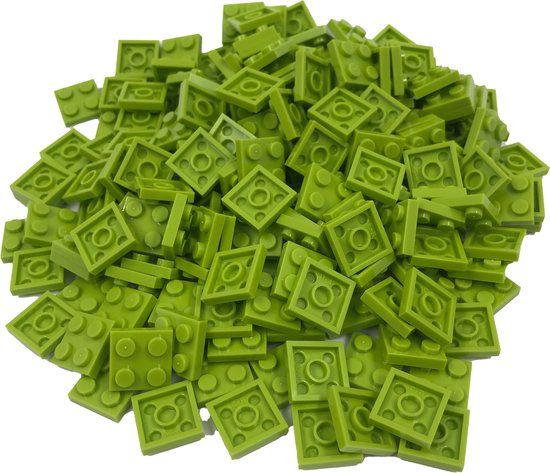 200 Bouwstenen 2x2 plate | Lime | Compatibel met Lego Classic | Keuze uit vele kleuren | SmallBricks