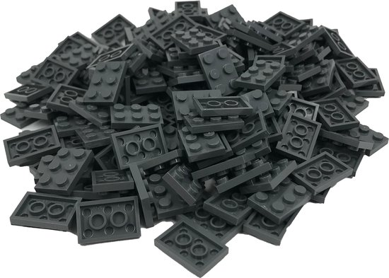 200 Bouwstenen 2x3 plate | Donkergrijs | Compatibel met Lego Classic | Keuze uit vele kleuren | SmallBricks