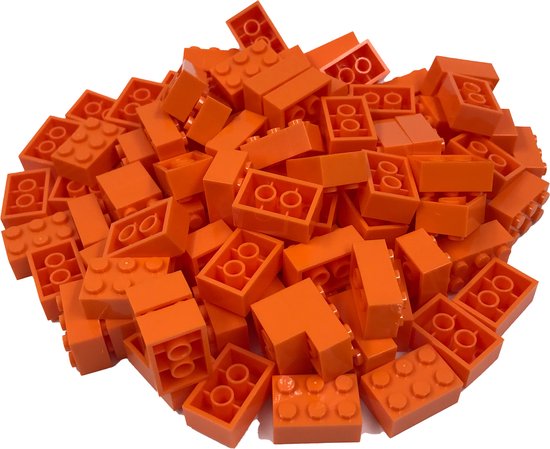 100 Bouwstenen 2x3 | Oranje | Compatibel met Lego Classic | Keuze uit vele kleuren | SmallBricks