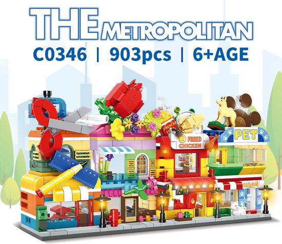 The Metropolitan - City Bouwset - Bouwstenen Constructie Set - Compatibel met Lego - Speelgoed voor Kinderen - Creatieve Bouwset - Bouwblokken - 903 Stuks