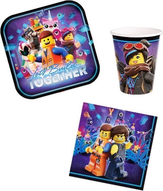 Amscan – Lego Movie – Feestpakket – Bordjes – Bekers – Servetten – Versiering - Kinderfeest.