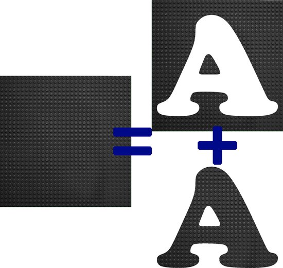 Bouwplaat / Grondplaat - Uitgesneden letters & cijfers: A - Kleur: ZWART - Geschikt voor LEGO - city stenen 32 x 32 noppen - bouwplaat groot city classic technic - cadeau - speelgoed
