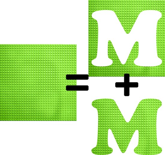 Bouwplaat / Grondplaat - Uitgesneden letters & cijfers: M - Kleur: GROEN - Geschikt voor LEGO - city stenen 32 x 32 noppen - bouwplaat groot city classic technic - cadeau - speelgoed