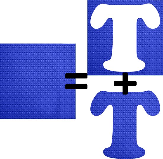 Bouwplaat / Grondplaat - Uitgesneden letters & cijfers: T - Kleur: BLAUW - Geschikt voor LEGO - city stenen 32 x 32 noppen - bouwplaat groot city classic technic - cadeau - speelgoed