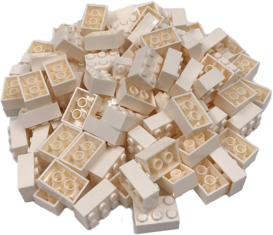 100 Bouwstenen 2x3 | Wit | Compatibel met Lego Classic | Keuze uit vele kleuren | SmallBricks