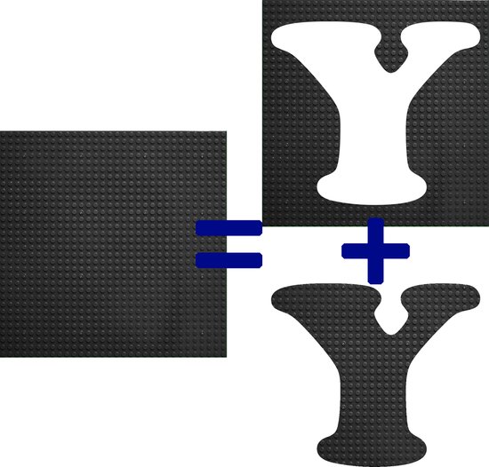 Bouwplaat / Grondplaat - Uitgesneden letters & cijfers: Y - Kleur: ZWART - Geschikt voor LEGO - city stenen 32 x 32 noppen - bouwplaat groot city classic technic - cadeau - speelgoed