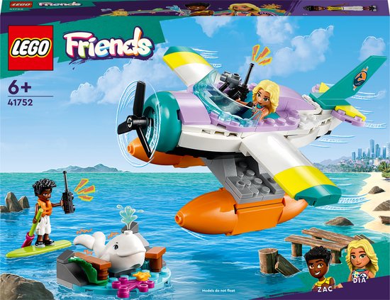 LEGO Friends Reddingsvliegtuig op zee Vliegtuig Speelgoed en Dieren Figuren Set - 41752