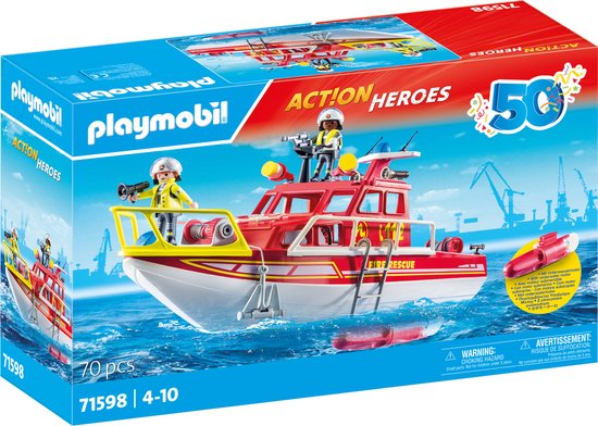 PLAYMOBIL Action Heroes 50YR Brandweerboot - 71598