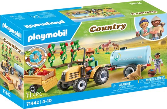 PLAYMOBIL Country Tractor met aanhanger en watertank - 71442