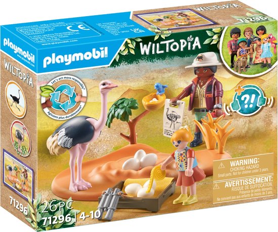 PLAYMOBIL Wiltopia - Op bezoek bij papa struisvogel - 71296