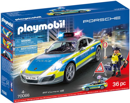 PLAYMOBIL Porsche 911 Carrera 4S Politie - wit - 70066