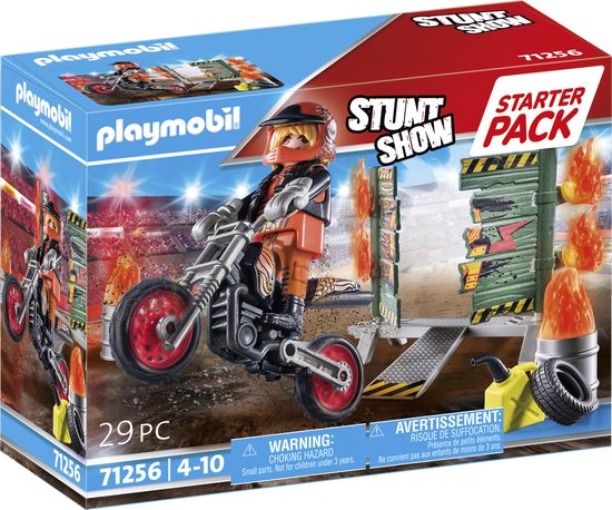 PLAYMOBIL Starterpack Stuntshow motor met vuurmuur - 71256