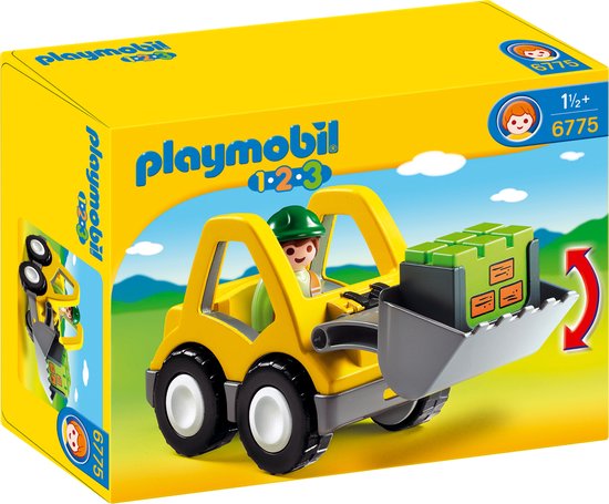 PLAYMOBIL 1.2.3 Graafmachine met werkman - 6775