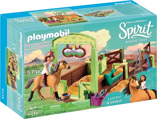 PLAYMOBIL Spirit Lucky & Spirit met paardenbox - 9478