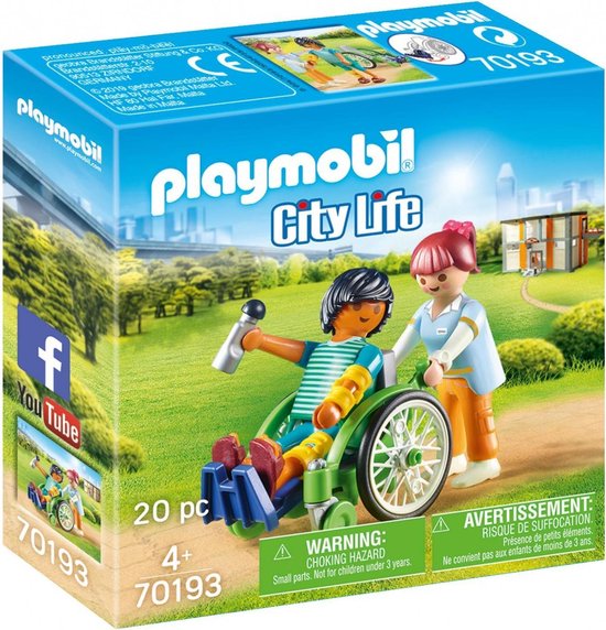 PLAYMOBIL City Life Patient in rolstoel - 70193