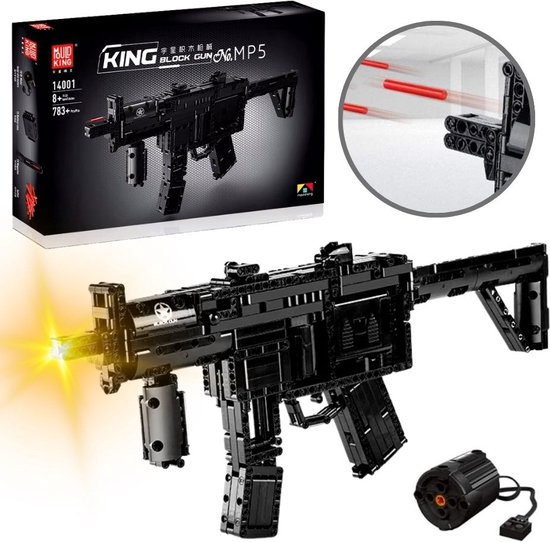 Mould King - Technic auto machine gun | Army pistool | Creator classic nerf motor bouwpakket | Technische speelgoed expert ideas voor volwassenen & kinderen | 783 bouwstenen modelbouw (compatibel met lego , sluban of mega bloks)