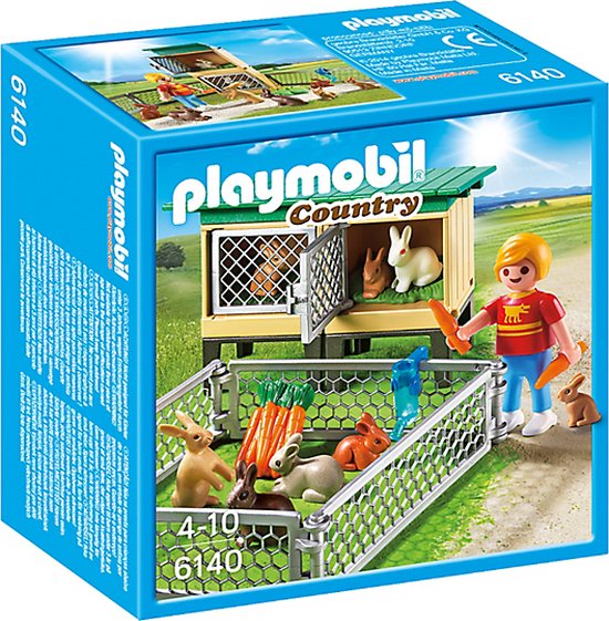 PLAYMOBIL Konijnenhok met buitenren - 6140