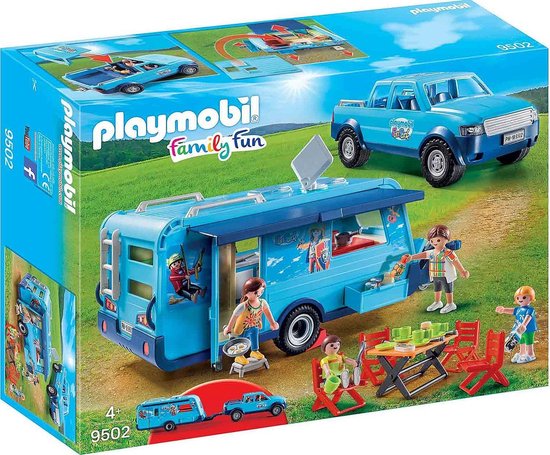 PLAYMOBIL Family Fun Funpark Pickup met Caravan - 9502