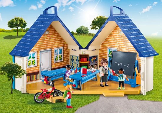 playmobil meeneem school - 5662 - playmobil - handige koffer