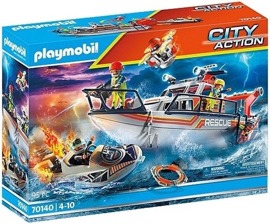 PLAYMOBIL City Action Redding op zee: brandbestrijdingsmissie met reddingskruiser - 70140