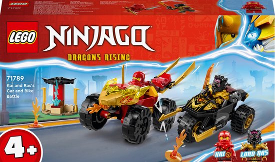 LEGO NINJAGO Kai en Ras' Duel Tussen Auto en Motor Speelgoed - 71789