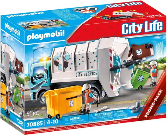 PLAYMOBIL City Life Vuilniswagen met Knipperlicht - 70885