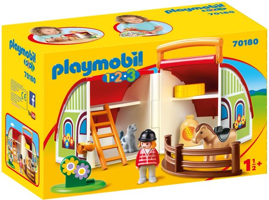 PLAYMOBIL 1.2.3 Mijn meeneem manege - 70180