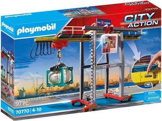 PLAYMOBIL City Action Cargo Portaalkraan met containers - 70770