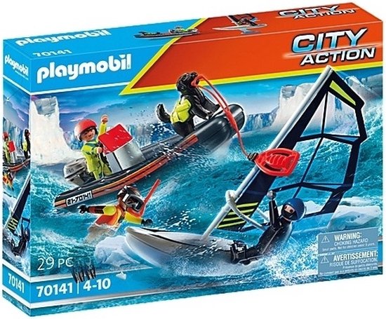 PLAYMOBIL City Action Redding op zee: redding met poolglijder met rubberen sleepboot - 70141