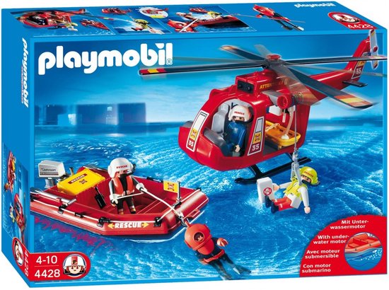 PLAYMOBIL Reddingshelikopter en boot - 4428