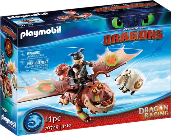 PLAYMOBIL Dragons Dragon Racing: Vissenpoot en Speknekje - 70729